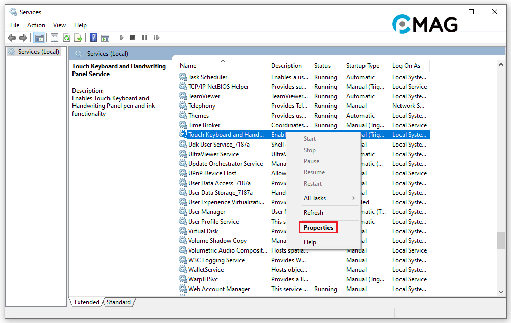 ctf-loader-5 Vô hiệu Touch Keyboard and Handwriting Panel Service