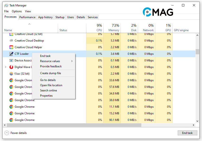 ctf-loader-9 Cách vô hiệu hóa CTF Loader