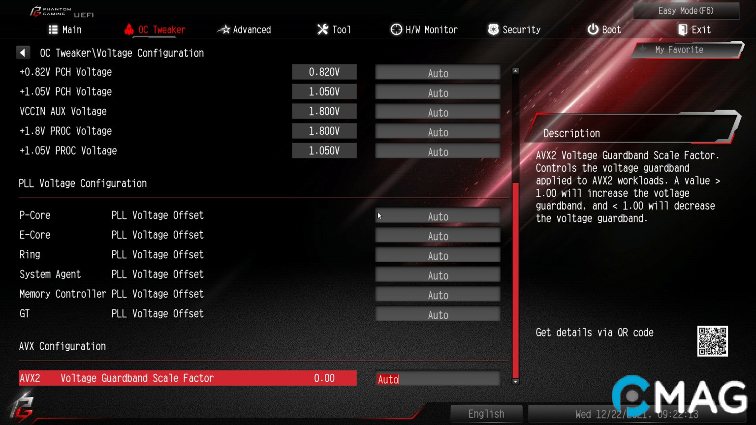 danh-gia-asrock-z690-pg-riptide-20 Tùy chỉnh giá trị voltage của các thành phần như CPU, RAM…