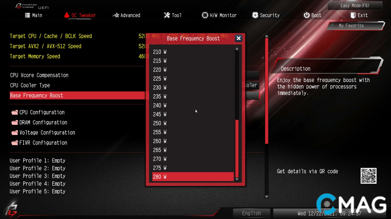 danh-gia-asrock-z690-pg-riptide-22 Tùy chỉnh giá trị voltage của các thành phần như CPU, RAM…