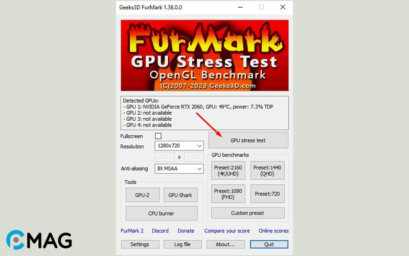 furmark-9 Cách stress test GPU bằng FurMark